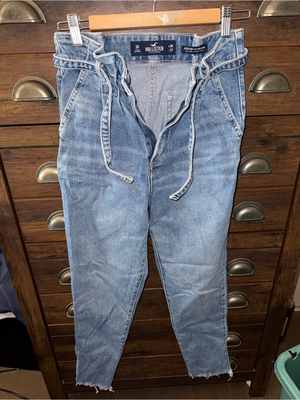 Hollister Light Blue ultra high rise mom jeans